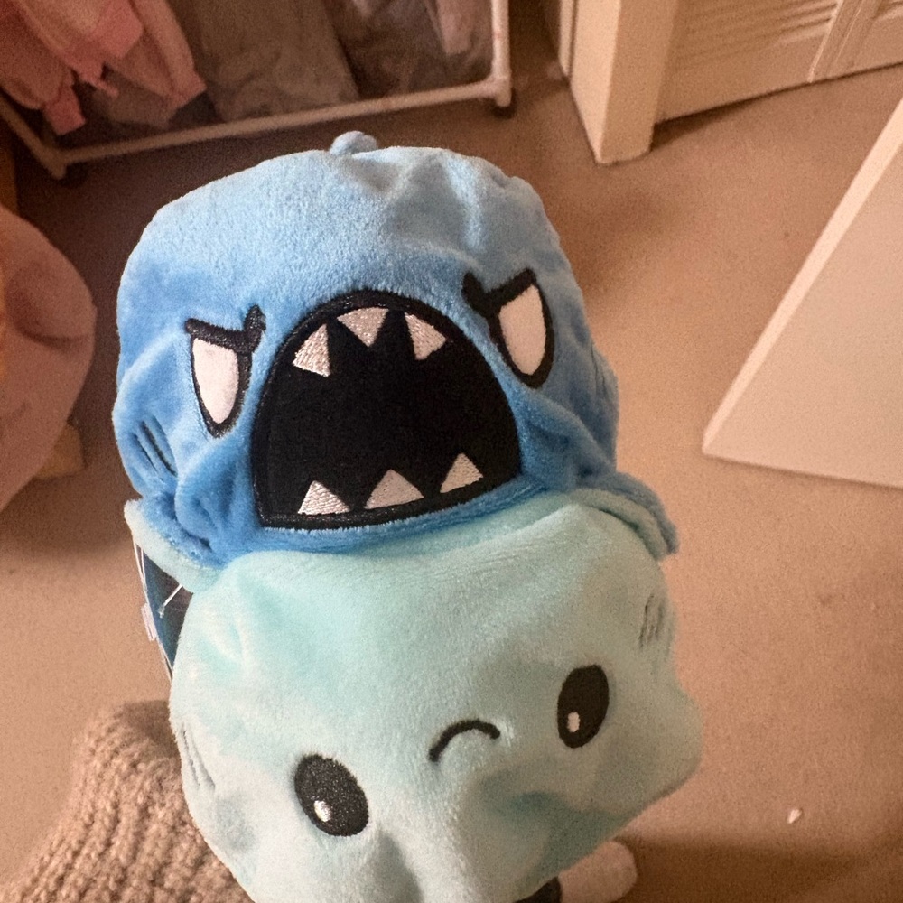 Reversible Blue and Light Blue Plush Toy